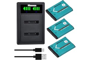 EN-EL19 Akku 3 Piezas con 1200mAh, Hisewen Cargador Doble Compatible con Nikon Coolpix W150 S33 S32 S100 S2500 S2800 S3200 S3500 S3600 S4100 S5200 S5300 S6500 S6600 S6800 S6900 S7000