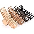 FRAMAR Large Hair Claw Clip – Hair Clips Women, Extra Large Claw Clip For Thick Hair Claw Clips, Hair Claw Clips For Women Thick Hair – Neutral Claw Clips 4 Pack