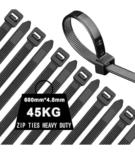 On1shelf Kabelbinder – 920 Mm X 4,8 Mm, 50 Stück, Schwarz, Nylon 66, 22,2 Kg Zugfestigkeit – Für Innen & Außen