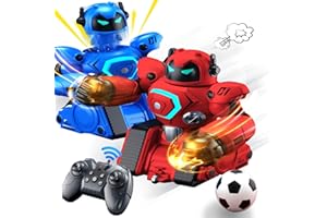 OBEST Robot Kombat Telecomandato, RC Collision Robot Combattimento di Boxe, Gioco di Calcio, Spray Paraurti Auto, suoni e luci LED, Giocattolo per Ragazzi e Ragazze