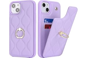 SailorTech iPhone 14 Plus Hülle mit Kartenhalter für Frauen, iPhone 14 Plus Handyhülle Ring-Ständer [Kartenfach] [Standfunktion] Niedliche und modische Tasche für iPhone 14 Plus-Violett