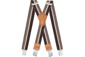 Dresime Bretelle da Uomo per pantaloni con 4 clip forti 4 cm di larghezza, per Uomini e Donne Grandi e alti Larghezza Regolabile di Elastiche e Forma a X Elastica