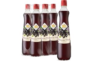 ‎YO YO Sirup Schwarze Johannisbeere (6 x 700 ml) – 1x Flasche ergibt bis zu 6 Liter Fertiggetränk – ohne Süßungsmittel, Farb- & Konservierungsstoffe, vegan