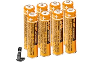 JAPUSOON Lot 8 Ni-MH AAA Piles Rechargeables Ni-MH pour Panasonic Gigaset,550mah 1.2V Batteries Rechargeables pour Téléphone sans Fil HHR-55AAABU