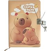 Capybara Hatıra Defteri (G&uuml;nl&uuml;k) Kilitli Defter 80 yaprak - Sevimli