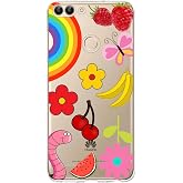 PrintiFy Huawei P Smart 2018 ile Uyumlu 1mm Slim Fit Water Color 5 Baskılı Şeffaf Kılıf