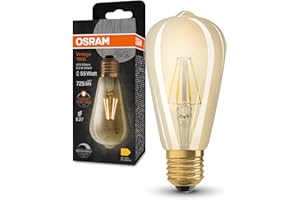 OSRAM Vintage 1906 Lampada a LED in filamento dorato fatto di vetro in forma di Edison, socket E27, 725 lumen, sostituzione 55W, bianco caldo, 2400k, dimmeble