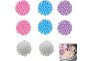 KYEDGC 8 Pcs Laundry Balls for Washing Machine, Rubber Tumble Dryer Balls Reusable Energy Saving Silicone Laundry Balls for Speeding Drying and Reducing Creases, Laundry Ball for Home Clothes Cleaning