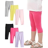 4 Leggings Corti Per Bambina - Modal E Spandex, Estate 2023 | Pantaloncini Elasticizzati Colorati - Foto 8