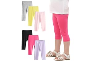 Adorel Girls Capri Leggings Short 3/4 Pants, Pack of 6