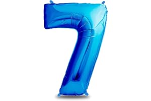 envami® Globos de Cumpleãnos 7 Azul I 101 CM Globo 7 Años I Globo Numero 7 I Decoracion 7 Cumpleaños Niños I Globos Numeros Gigantes Para Fiestas I Vuelan con Helio
