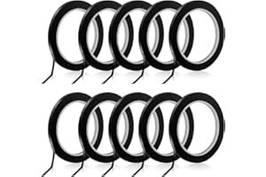 FAMCUCHE 10 Pièces Rubans Adhésifs pour Tableau Blanc, 66m Noir Graphique Ruban à Grille Marquage Tableau Blanc de Auto-adhésif, Scotch Ruban Adhésif pour Tableau Blancs, Bureau, école