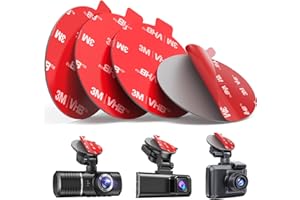 volport 4 Pack 56mm/2.2" 3M VHB Dash Cam Adhesive Sticky Mounting Pads Round for Windscreen Windshield, Extra Strong Heat Resistant Double-Sided Multipurpose Circle Tape Replacement for Car Camera
