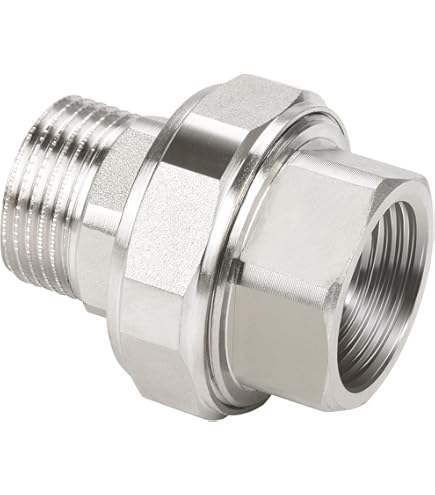 Schroefverbinding 1 inch IG/AG drado schroefdraadfitting, schroefverbinding van vernikkeld koper, conisch afdichtend