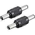 sourcing map 5.5mm x 2.1mm Male to Male DC Power Jack Adapter Barrel Connector for CCTV Camera 2pcs