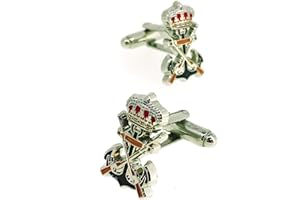 Gemelolandia | Gemelos para Camisa Infantería de la Marina Plateado Gemelos Originales Para Camisas | Para Hombres y Niños | Regalos Para Bodas, Comuniones, Bautizos y Otros Eventos