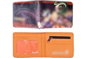 simyron Monedero Chico Carteras para Hombre Monedero de y Esfera del dragón Monedero Piel Hombre Cartera de Cuero Plegable Delgada Superfina PU Cartera para Niños Niña 11.5 x 9 x 2 CM