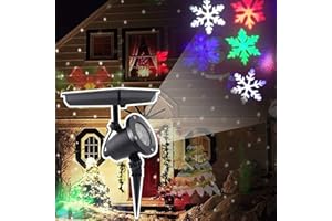 Syzplnwy Solar Christmas Snowflake Projector Light, Rotating LED Garden Decor for Holiday Party Yard Decoration, Colorful Light