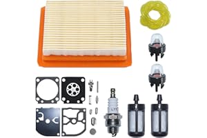 AUMEL Línea de filtro de aire y combustible Kit de reparación de carburador para Stihl FS120 FS200 FS250 FS300 FS350 Trimmer Reemplazar 4134141 0300
