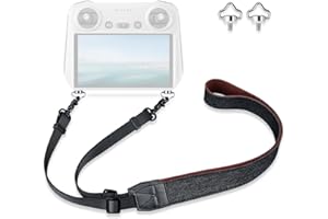 Lykus 2023 Tracolla/Cordino/Cinturino per DJI RC/DJI RC 2/RC Pro,Cinturino Nero,Viti a Forma di Corona,Compatibile con DJI Air 3,Mini 3/Pro,Mavic 3 Pro/Classic