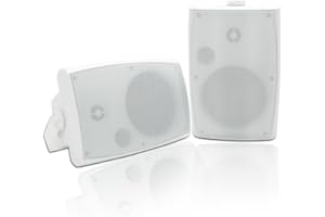 Herdio 6,5 Zoll Outdoor Lautsprecher wasserdicht Passive 2-Wege 400W Wandlautsprecher mit kraftvollem Bass für Patio Home Indoor Poolside Deck Backyard (Paar, Weiß)