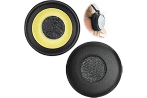 QAUM Cuscinetti auricolari di ricambio per Jabra Evolve 65 20 20se 30 30ii 40, in pelle proteica, colore nero, con memory foam isolante per cuffie stereo Bluetooth