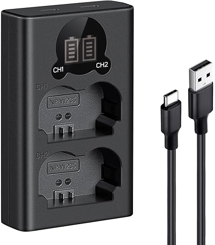 Fujifilm Xe5 DSTE Dual USB Cargador Con Pantalla LCD Compatible Para NP-W126, NP-W126S Y Fuji HS30 EXR, HS30EXR, HS33 EXR, HS33EXR, HS50 EXR, HS50EXR, X- A1, XA1, X-E1, XE1, X-M1, XM1, X-Pro1