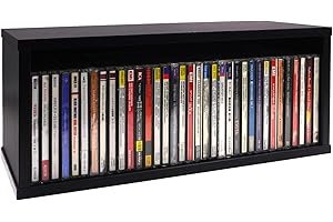 AndicAge CD-Aufbewahrungsregal, CD-Display-Rack für 35 CDs, DVD-Halter, Aufbewahrungsbox für Medien-Regal, Aufbewahrung und Organisation (schwarz)
