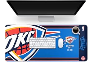 FOCO NBA Official Established Primary Logo Wordmark Home Office Desk Pad Mouse Pad Mat 35" x 16" (Oklahoma City Thunder, Oklahoma City Thunder)