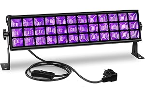 ‎LITTLEBOYNY 100W UV Schwarzlichtlampe, Bar Zubehör Schwarzlicht Röhre 104PCS LEDs mit 1.5M Stromkabel Stecker und Schalter, Aluminium Blacklight für Neonfarbe, Körperfarbe, Halloween, Bühnen, Party Deko