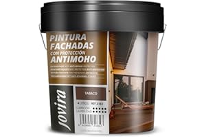 JOVIRA PINTURAS PINTURA FACHADAS ANTIMOHO. Repelente al agua, impermeable y anti fisuras. (4 Litros, Tabaco)
