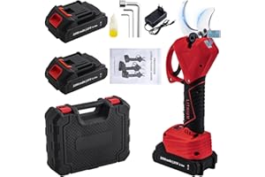 CHANGEMOORE Akku Astschere 40mm, 2 x 2.5Ah-Akkus, Ersatzklinge, 2-Stunden-Ladegerät, 8 Betriebsstunden, 21V Akku Gartenschere mit LCD-Display, Baumschere, Rosenschere für Garten Äste Obstgärten