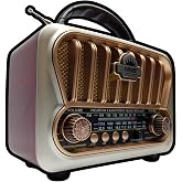 MN6 NS-09 Nostaljik Radyo - TWS Destekli, Bluetoothlu, Pilli, Ahşap - T&uuml;m Bluetooth Cihazlarla Uyumlu - 18650 Li-pil, Antenli