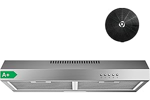 FIREGAS 60cm Stainless Steel Extractor Hood - Brushless Motor, 3 Speed, 250 m³/h, Energy Class A+, Low Noise Level, Wall or Under Cabinet Installation