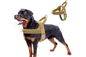Sweetone Pettorina Cane Taglia Grande, Regolabile Riflettente Pettorina Antifuga Cane, Pettorine Anti Tiro per Cani No-Pull Imbracatura Traspirant per Addestramento Corsa, Passeggiate, Cachi, L
