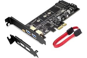 MZHOU PCI-E auf USB 3.0 PCI Express Karte inkl. 1 USB C und 2 USB A Ports, zum Hinzufügen von M.2 SATA III SSD Geräten zu PC oder Motherboard durch M.2 SATA auf PCIe 3.0 Adapterkarte