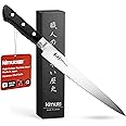 Kimura Slicer Knife, [Made in Japan], 8 inch Professional Chef Knife, Ultra Sharp High Carbon Molybdenum Stainless Steel Kitchen Knives, Chefs Knife with Ergonomic Handle - Japanese Carving Knife