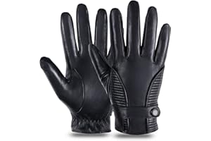 GSG SINCE 1998 GSG Guantes para Hombre Genuino de Cuero con Forro de Cachemir Guantes de Piel de Oveja con Pantalla Táctil de Invierno M16516