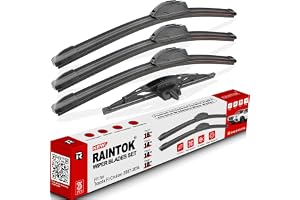 RAINTOK Windshield Wiper Blade Replacement for 2007-2014 Toyota FJ Cruiser Front Rear Windshield Wiper Blade-16"/14"/14"/10" (Set of 4) U/J HOOK