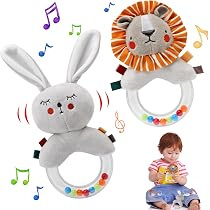 Sonagli Neonati HOTUT 2 Pezzi - Peluche Animali Con Massaggiagengive 0-12 Mesi - Foto 12