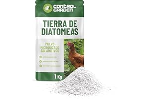 GROWMANIA.ES CONTROL GARDEN Ziemia okrzemkowa mikronizowana, bez dodatków, 1 kg, 100% ekologiczny, niekalcynowany nawóz, dodatek do paszy dla zwierząt E-551C