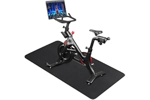 TOBWOLF Double-sided Non-slip Exercise Bike Mat, Heavy Duty 160 x 75 cm Treadmill Mat Floor Protector, Foldable Fitness Walking Pad Mat for Home Gym, Carpet, Compatible for Peloton Bike Mat