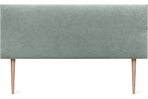 DHOME Cabecero de Polipiel o Tela AQUALINE Liso con Patas cabeceros Cabezal tapizado Cama Lujo (150x105cm con Patas (Camas 150/160), Tela Verde Agua)
