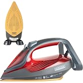 Hamilton Beach Fully-Automatic Steam Iron with iSense Technology, Steam Iron, Intelligent Auto-Temp, iron for clothes, Cerami