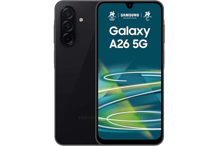 Samsung Galaxy A26 5G, Smartphone with Smart Functions, 3 Year Manufacturer's Warranty, 6.7 Inch Super AMOLED Display, 6 GB RAM, 128 GB, 5,000 mAh, Expandable Memory, Black4.6 out of 5 stars551€199.99