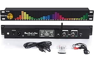 Decibelvibe TNZ SGE6 – Audio-Grafik-Equalizer mit Eingang / Ausgang RCA-Klinke 3,5, kabelloser Eingang über ein integriertes Mikrofon, USB- und Bluetooth-Eingang, Audio-Vorverstärker für