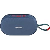 PHILIPS Audio TAS1400BL Wireless Bluetooth Speaker with Deep Bass, Passive Radiator, 12W Sound Output, 1200mAh Rechargable Ba