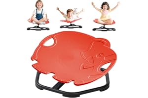 CHIDIAM Carosello autismo per bambini, sedia girevole con maniglia, sedia girevole a 360°, giocattolo per autismo, strumento di allenamento, coordinazione fisica ed equilibrio, sedia di equilibrio per ragazzi