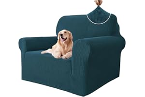 ‎YSTYLE Ystyle Sofa überzug 1 Sitzer Mit Armlehne, Stretch Sofabezug rutschfest, Modern Sofa Cover Für Hunde Haustiere, Atmungsaktiv Couch überzug Mit Elastic Bottom, Grün