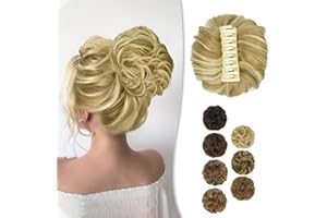 ‎BARSDAR BARSDAR Krallen Clip Messy Bun Haarteil, Clip in Claw Haargummis Lockige Synthetische Haarknoten Haarverlängerung für Damen Pferdeschwanz Hochsteckfrisur Donut Chignon